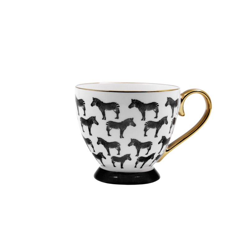 SAFARI B ΚΟΥΠΑ NEW BONE CHINA ΛΕΥΚΟ ΜΑΥΡΟ ΧΡΥΣΟ D11xH9cm