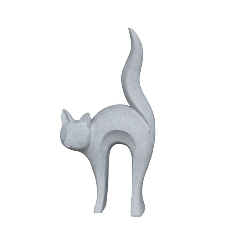 CAT STATUE ΔΙΑΚΟΣΜΗΤΙΚΗ ΓΑΤΑ ΤΕΧΝΗΤΗ ΠΕΤΡΑ ΓΚΡΙ 31x15xH62cm