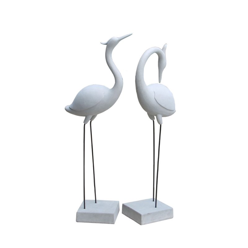 FLAMINGO COUPLE ΔΙΑΚΟΣΜΗΤΙΚΟ ΦΛΑΜΙΝΓΚΟ ΣΕΤ 2ΤΜΧ ΤΕΧΝΗΤΗ ΠΕΤΡΑ ΜΠΕΖ 41x26xH116cm