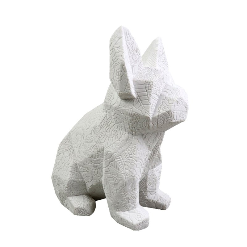 MONTY B ΔΙΑΚΟΣΜΗΤΙΚΟ ΣΚΥΛΟΣ POLYRESIN ΛΕΥΚΟ 17,5x11,5xH21,5cm