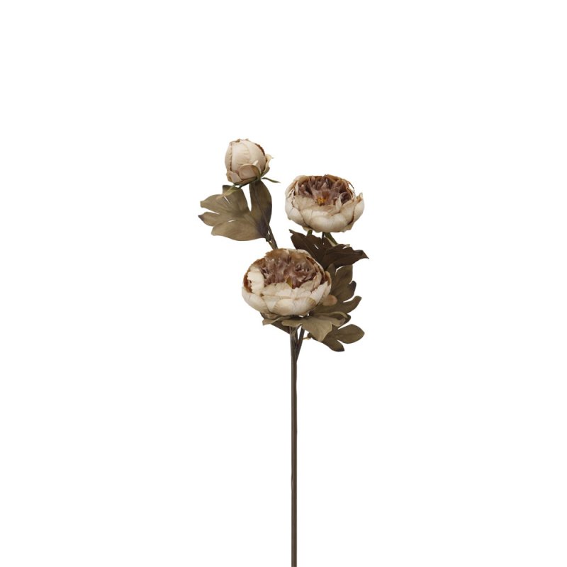 PEONY ΛΟΥΛΟΥΔΙ ΤΕΧΝΗΤΟ ΥΦΑΣΜΑ PVC ΜΠΕΖ ΚΑΦΕ ΠΡΑΣΙΝΟ H65cm