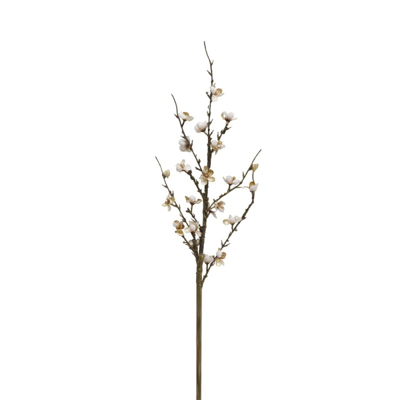 WINTERSWEET ΚΛΑΔΙ ΤΕΧΝΗΤΟ ΥΦΑΣΜΑ PVC ΛΕΥΚΟ ΜΠΕΖ ΠΡΑΣΙΝΟ H79cm
