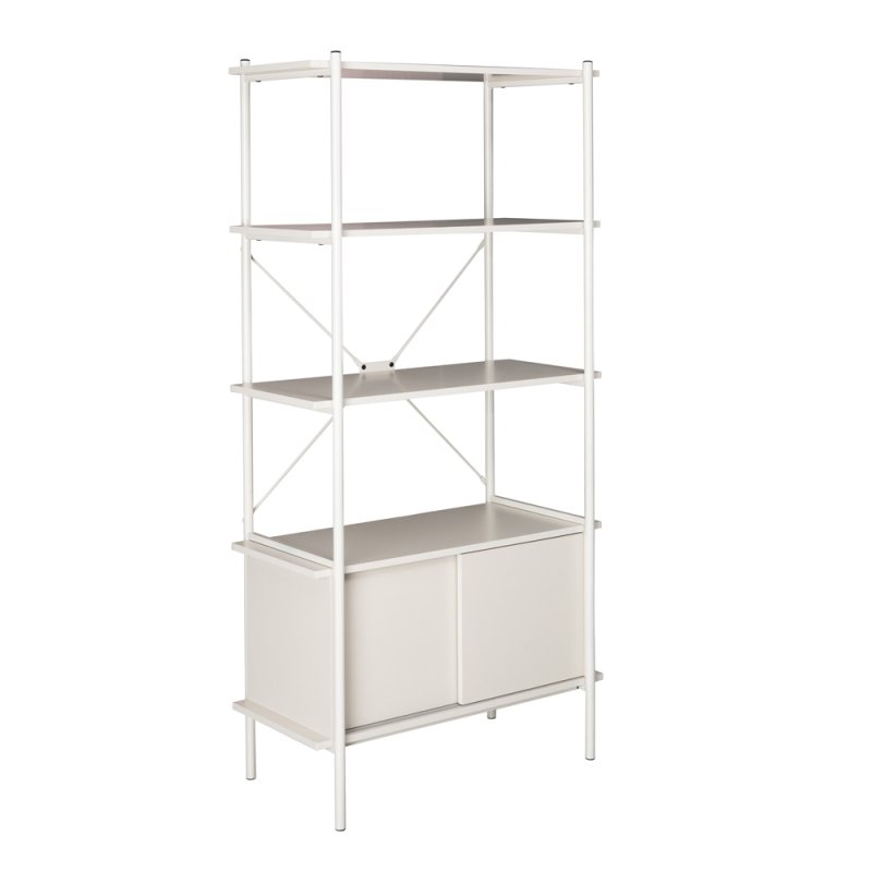 POPULAR ΒΙΒΛΙΟΘΗΚΗ CREAM 80x40xH163cm